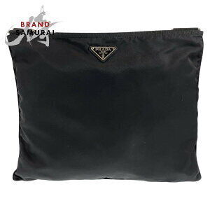 Prada Tessuto triangular logo plate black nylon crossbody shoulder bag sacoche